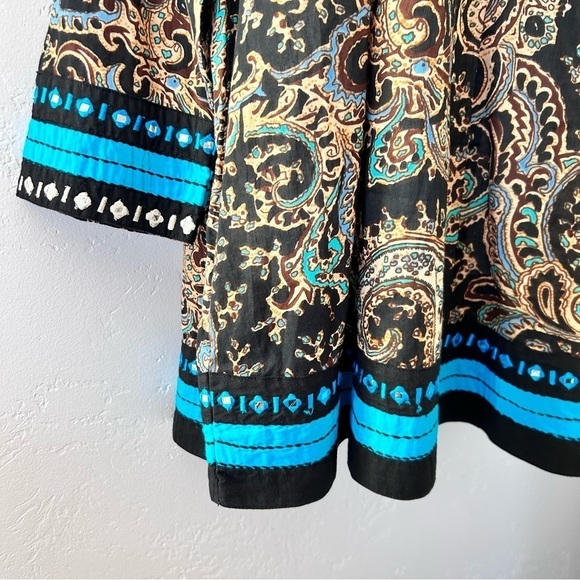 SOFT SURROUNDINGS Aubrey Embroidered Mirrored Beading  Paisley Tunic Dress Top M - Picture 6 of 11